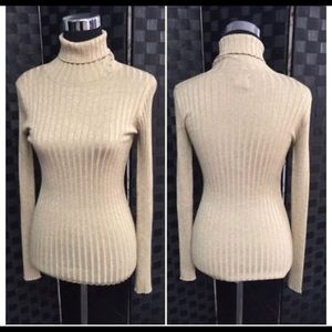 Gold turtleneck